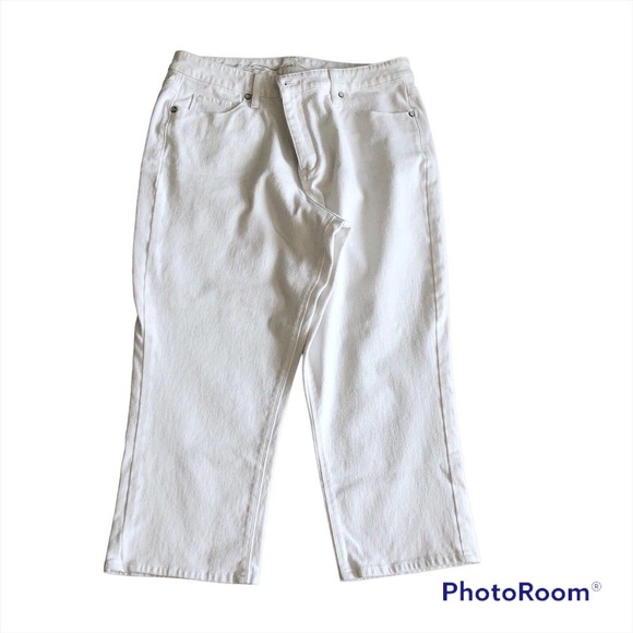 Coldwater Creek Denim - Coldwater Creek Classic Fit Cropped Leg Jeans Size 14 White Jeans